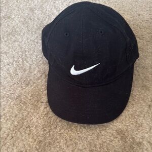 Nike Black Cap with White Swoosh